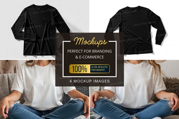 Black Tshirt Mockup Image 12