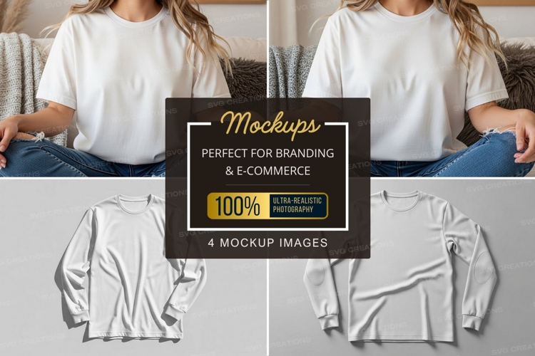 White Tshirt Mockup Image 4