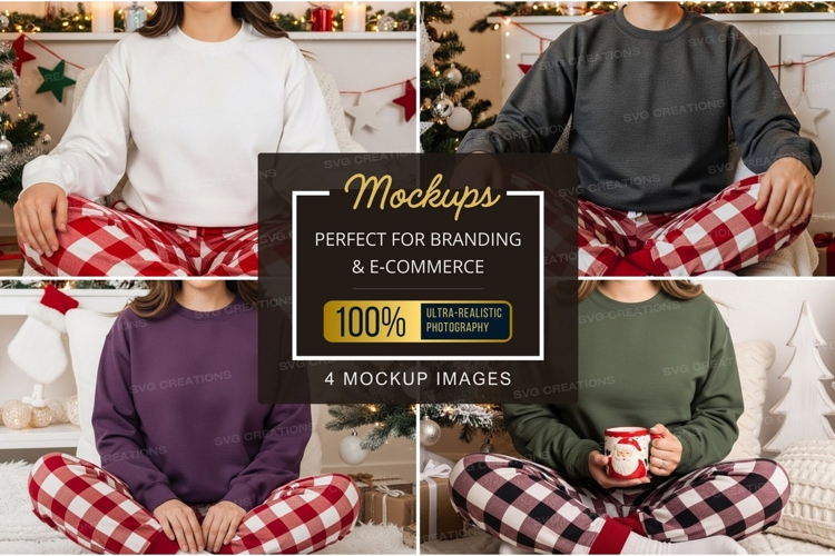 Family christmas pajama t-shirt mockup