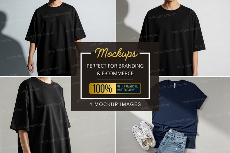 Black Tshirt Mockup Image 8