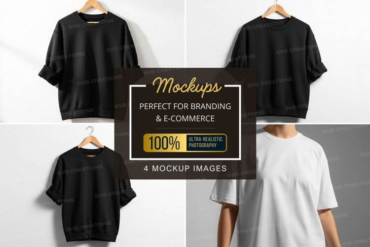 Black Tshirt Mockup Image 7