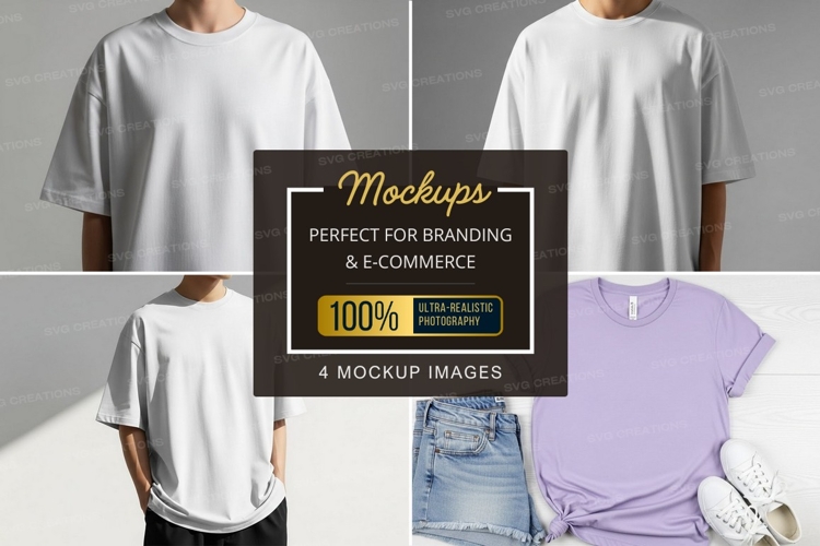 White Tshirt Mockup Image 21