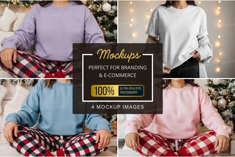 Family christmas pajamas t-shirt mockup