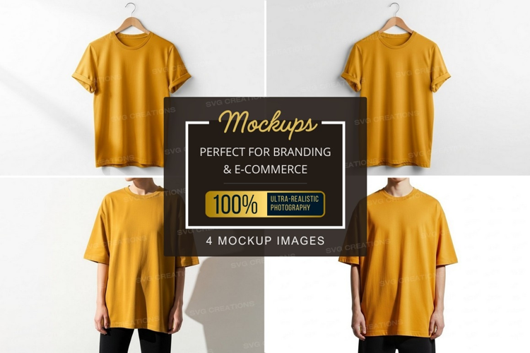 Yellow t-shirt mockup