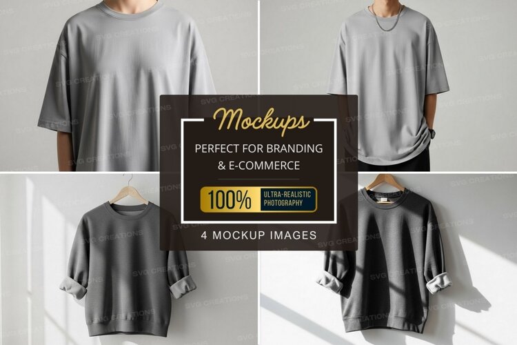 Versatile gray t-shirt mockup example image 1