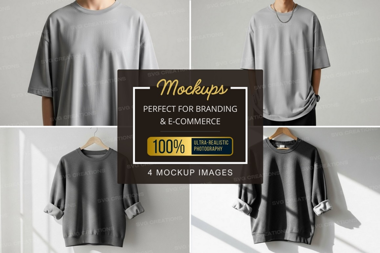 Versatile gray t-shirt mockup
