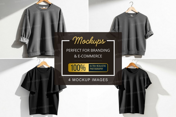 Black Tshirt Mockup Image 4