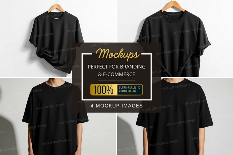 Black Tshirt Mockup Image 23