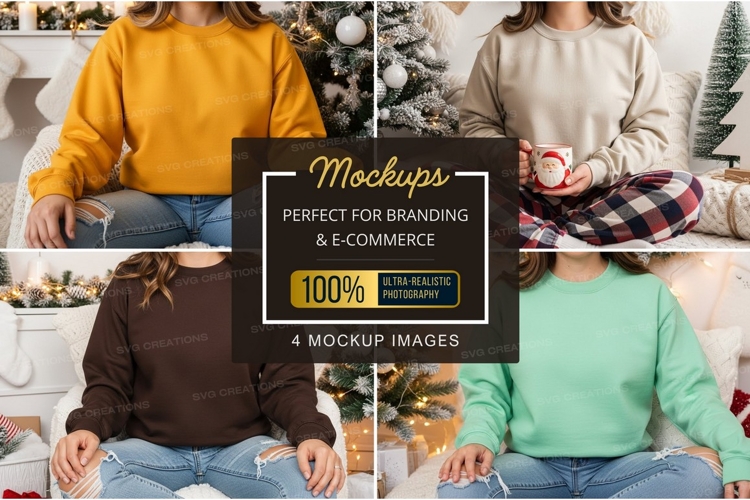 Cozy christmas t-shirt mockup