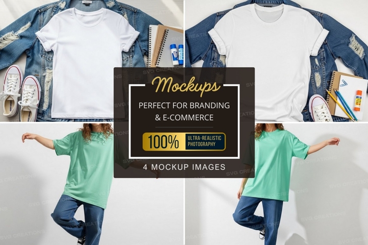 White Tshirt Mockup Image 14