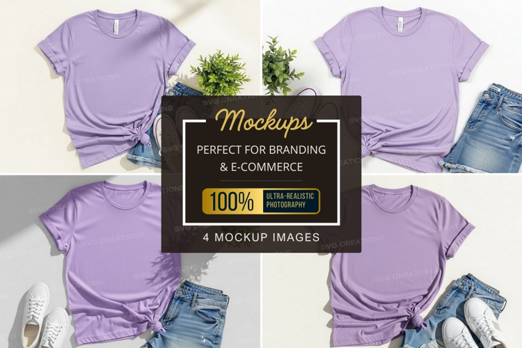 Lilac t-shirt mockup