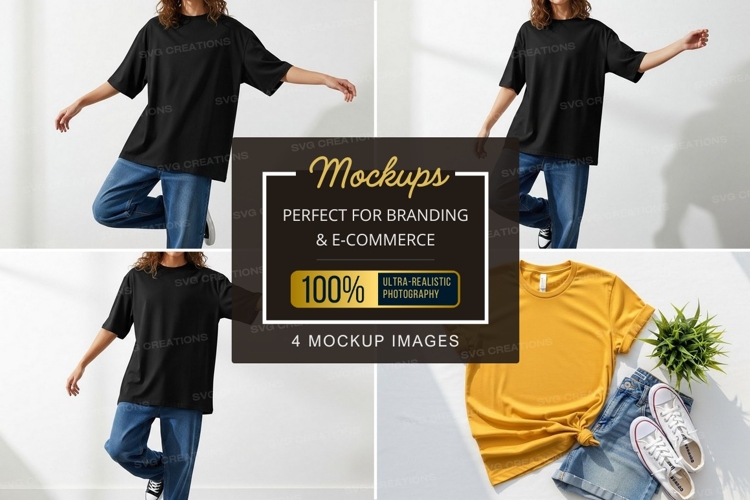 Black Tshirt Mockup Image 24