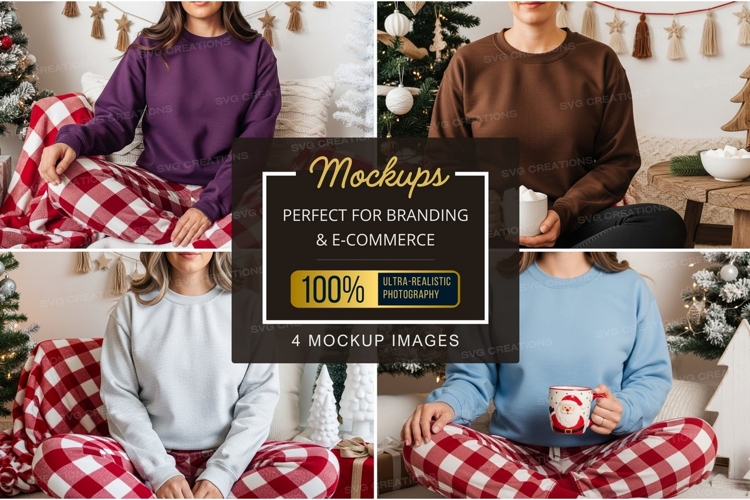 Cozy christmas t-shirt mockup