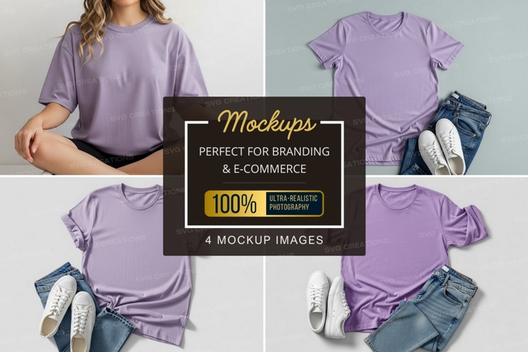 Purple t-shirt mockup
