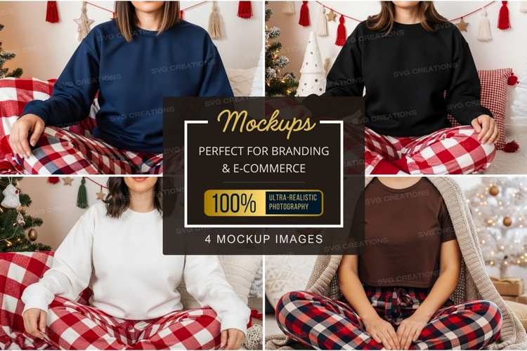 Cozy christmas t-shirt mockup