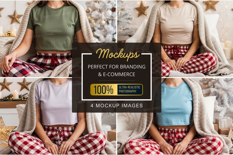 Cozy christmas t-shirt mockup