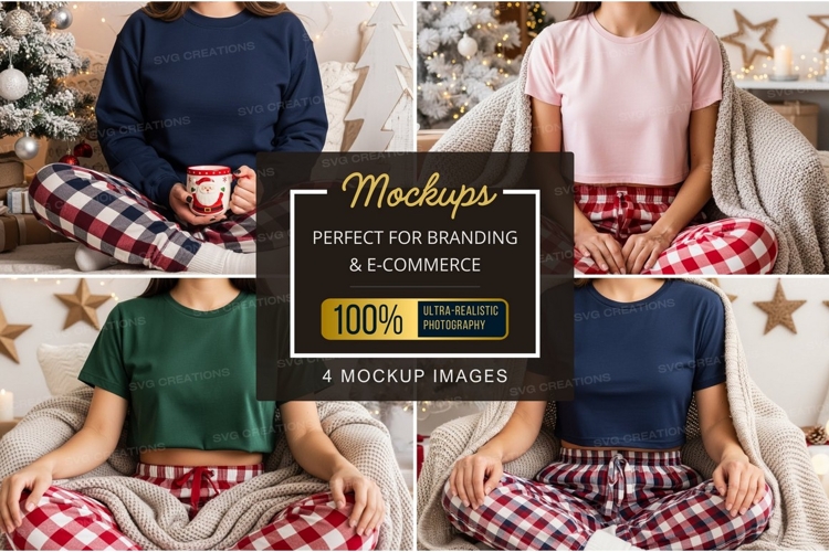 Cozy christmas t-shirt mockup