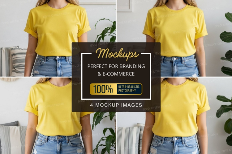 Yellow t-shirt mockup