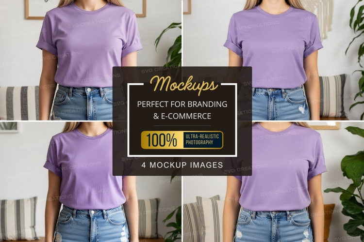 Purple t-shirt mockup