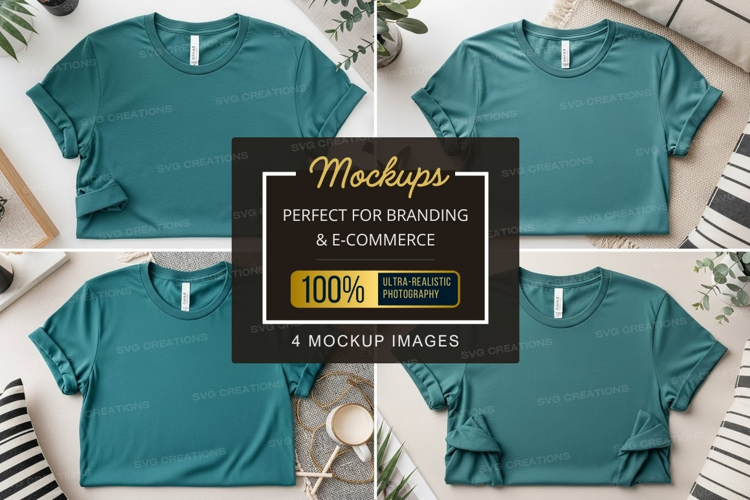 Teal t-shirt mockup