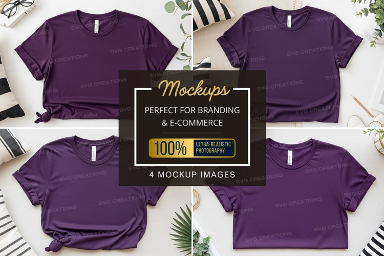 Purple t-shirt mockup
