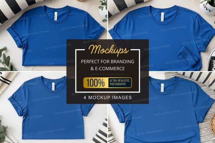 Blue t-shirt mockup example image 1