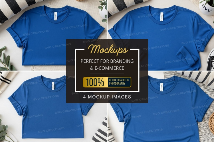 Blue t-shirt mockup