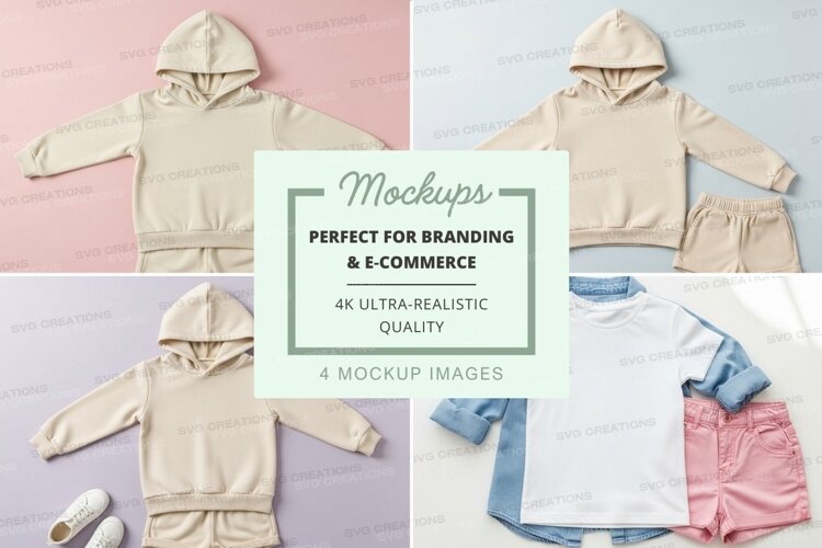 Mockup of children's clothing sets example image 1