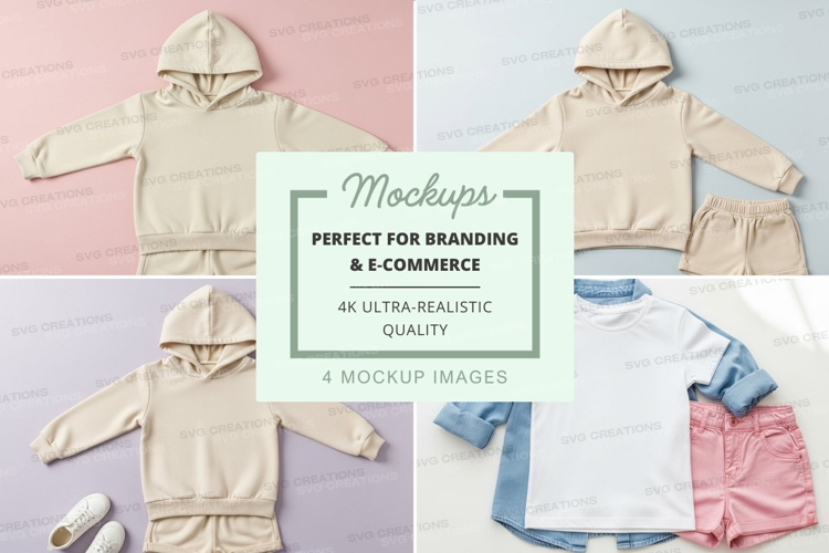 Mockup of children's clothing sets