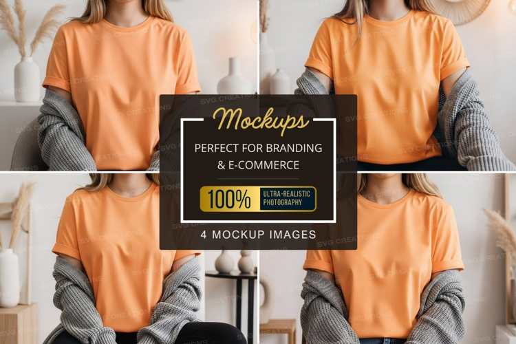 Orange t-shirt mockup