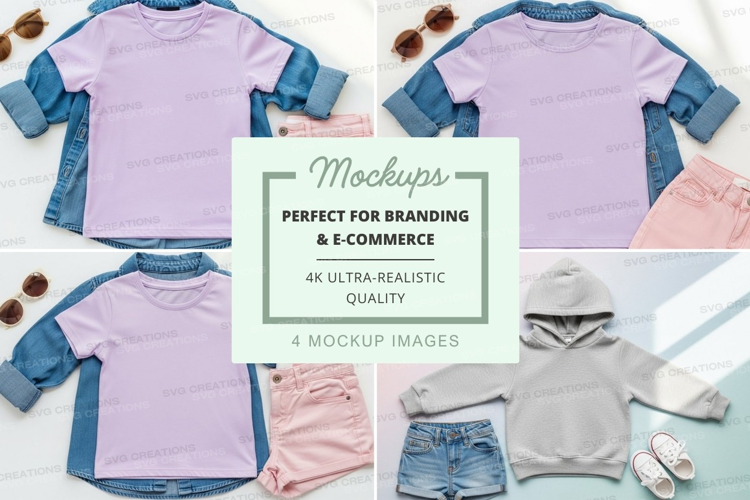 Mockup: kids' casual summer outfits