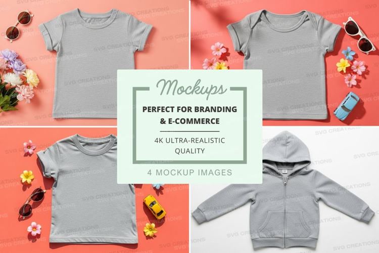 Mockup collection of kids' clothing