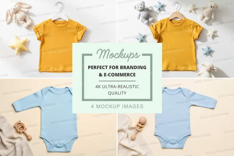 Mockup: baby clothing collection
