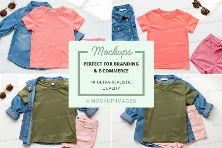Mockup: summer kids' outfits