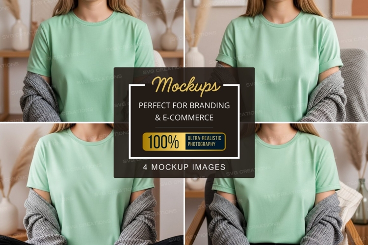 Black Tshirt Mockup Image 19