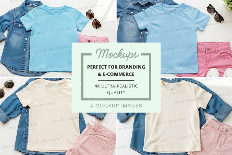 Mockup: kids' summer fashion outfits