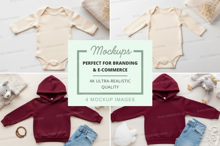Mockup: baby clothing and accessories