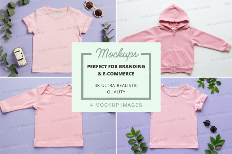 Mockup of baby clothing collection