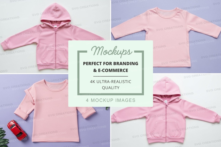 Mockup: pink kids' clothing collection