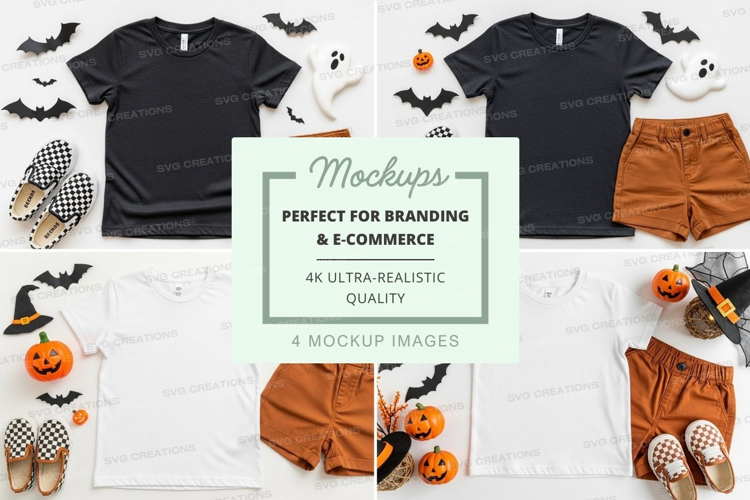 Halloween themed kids' outfits mockup