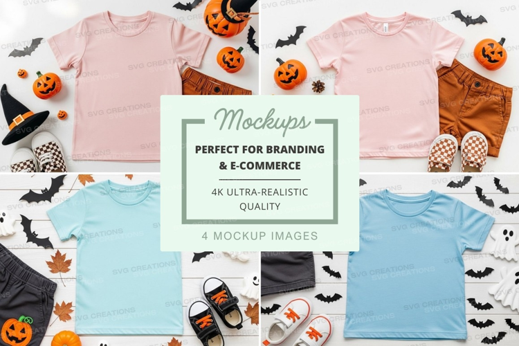 Halloween themed kids' clothing mockup