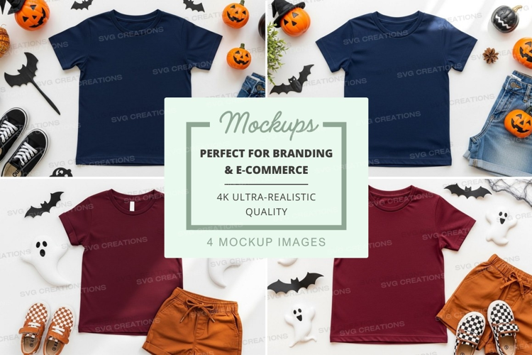 Halloween themed kids clothing mockup