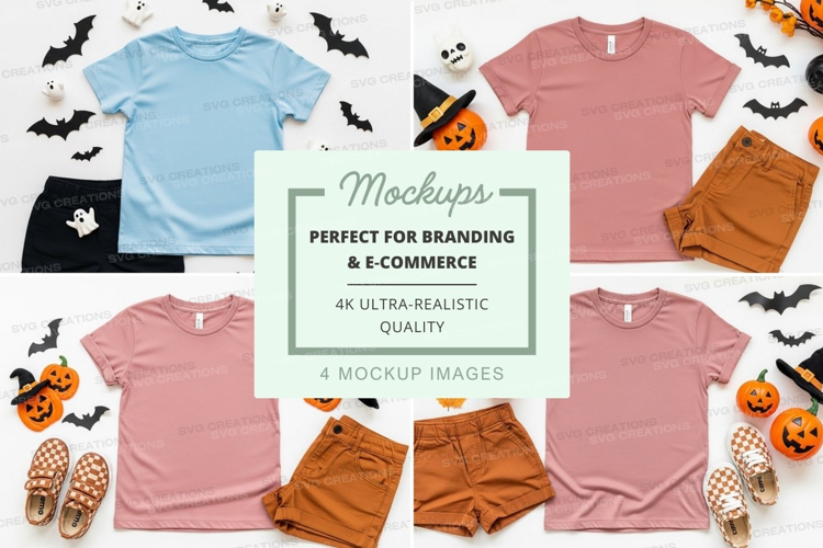 Halloween themed kids' clothing mockup