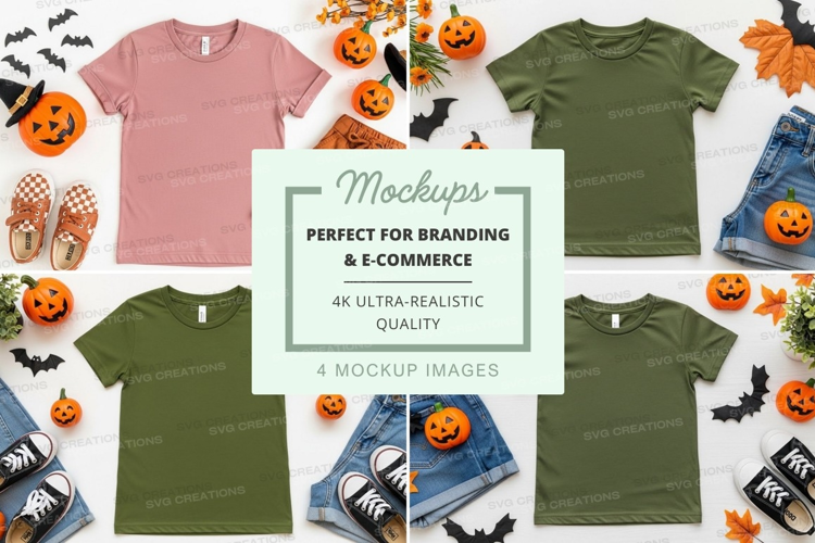 Mockup: halloween-themed kids' clothing