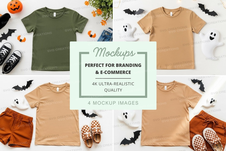 Halloween themed kids clothing mockup