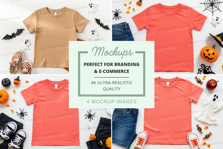 Mockup: halloween-themed kids' clothing collection