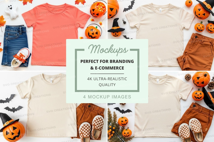 Halloween themed kids' clothing mockup