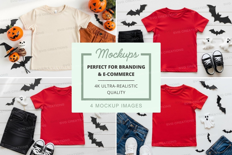 Halloween themed kids' clothing mockup