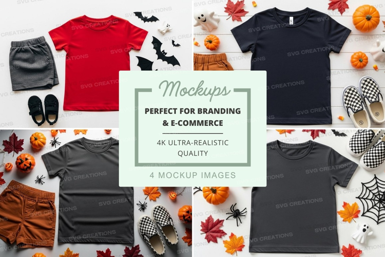Halloween themed kids' clothing mockup