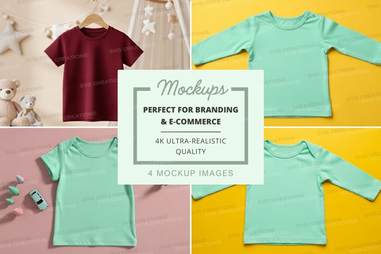Mockup: collection of baby clothing